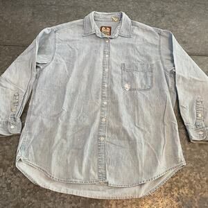 Vintage Western Denim Jean Shirt Womens Medium Pres De Chamonix Dad Grunge 90s